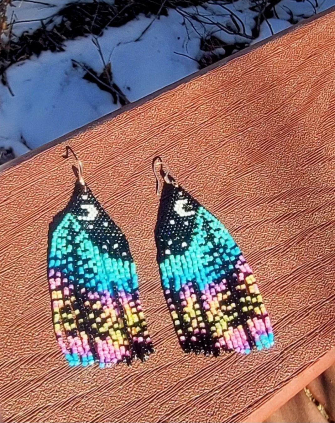 Beaded Forrest Tree Earrings