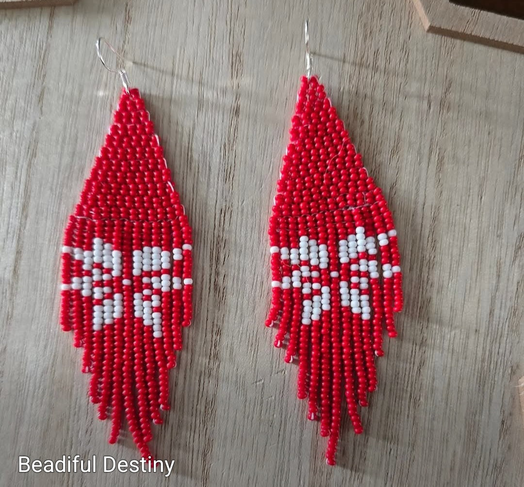 Sweater Weather Hand beaded Earrings