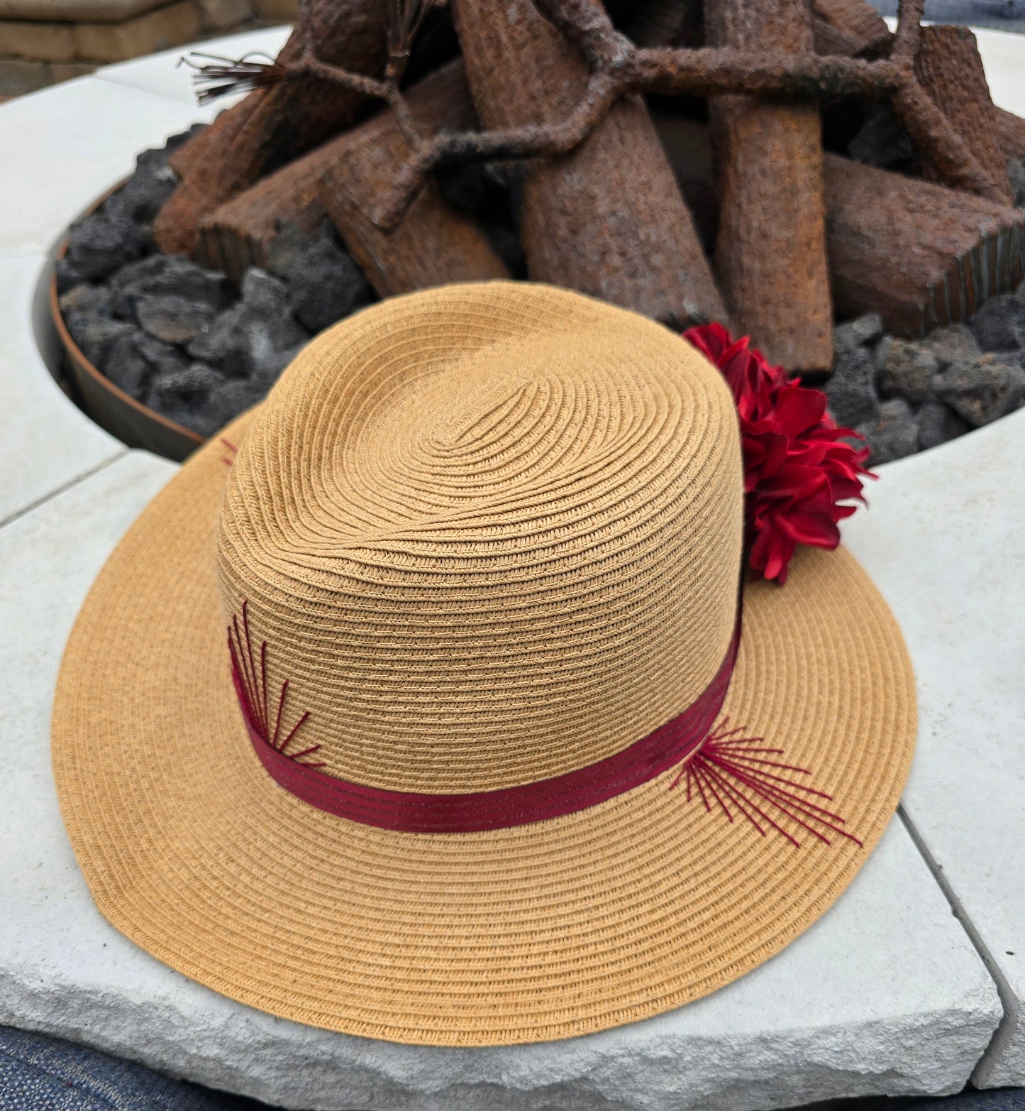 Scarlet Bloom Summer Hat