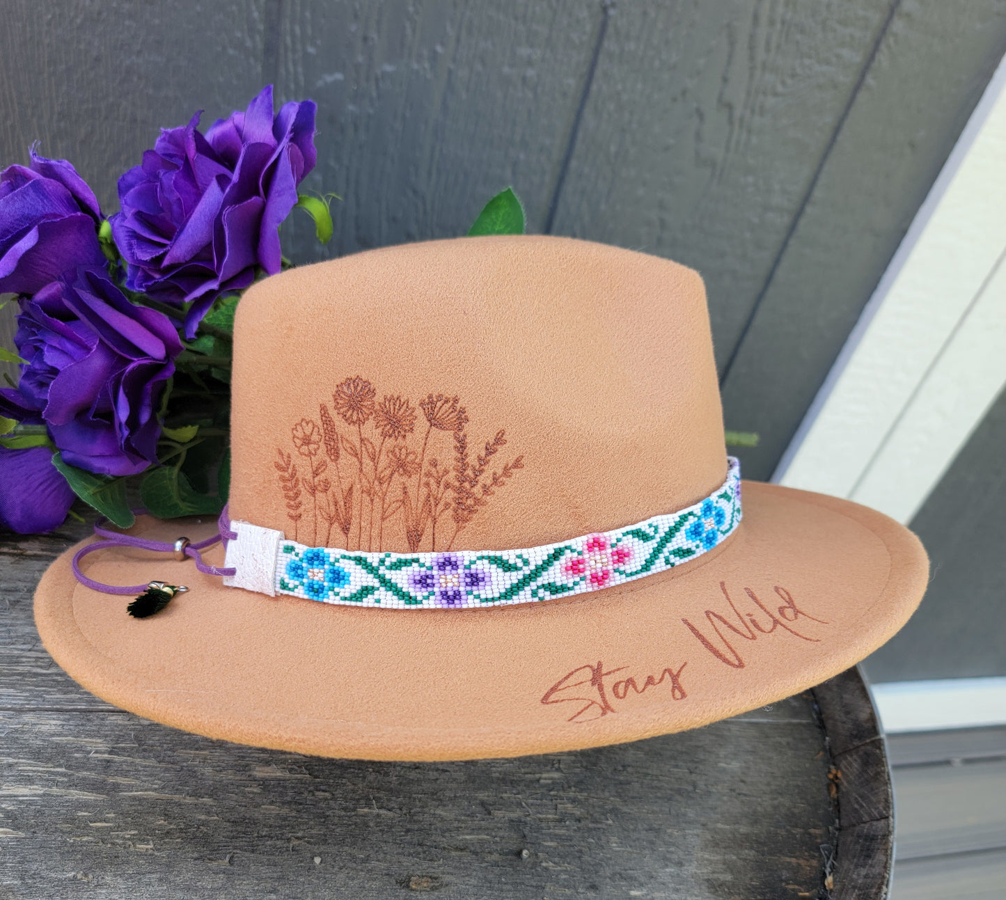 Hand Beaded Hat Band