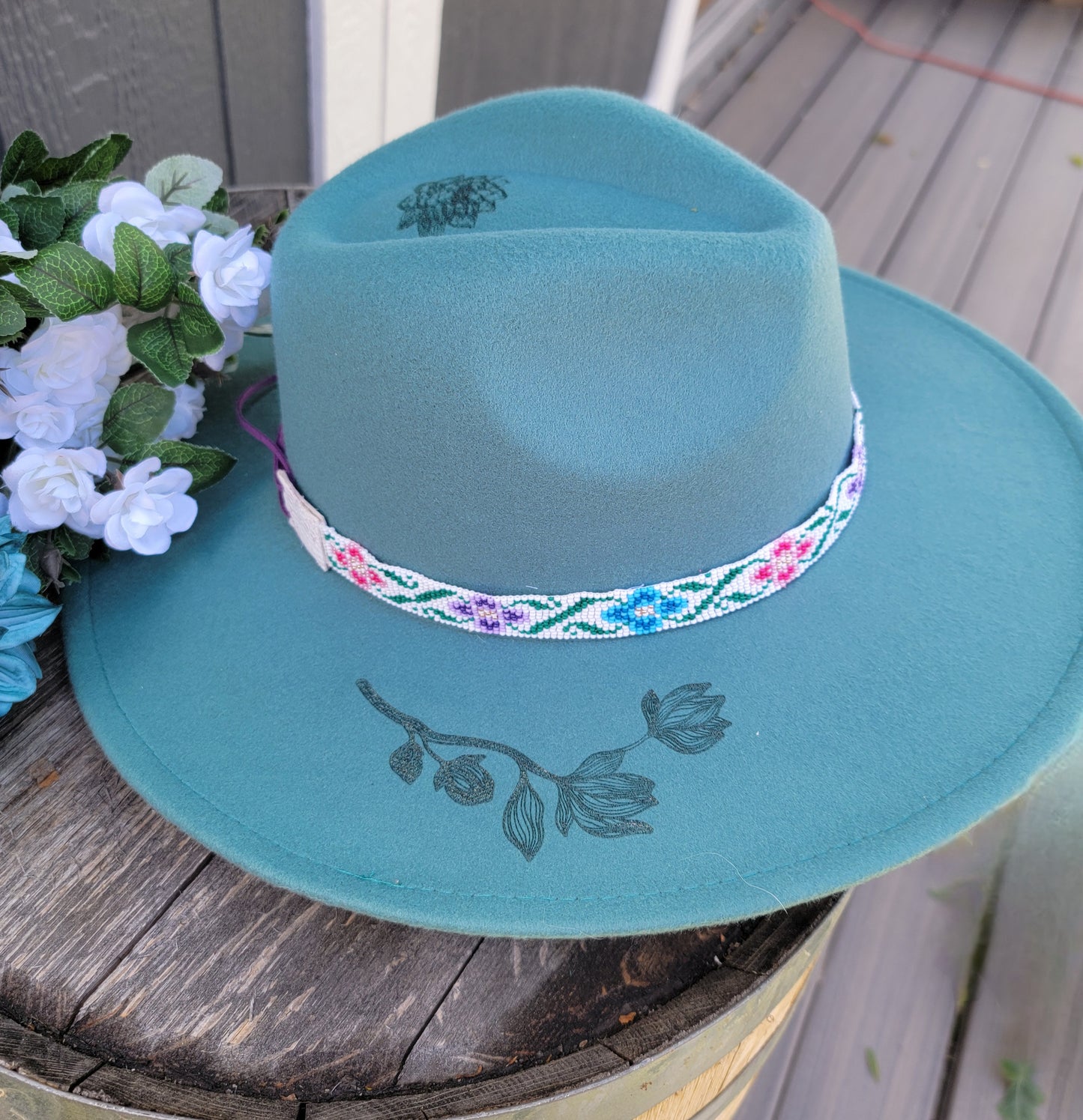 Hand Beaded Hat Band