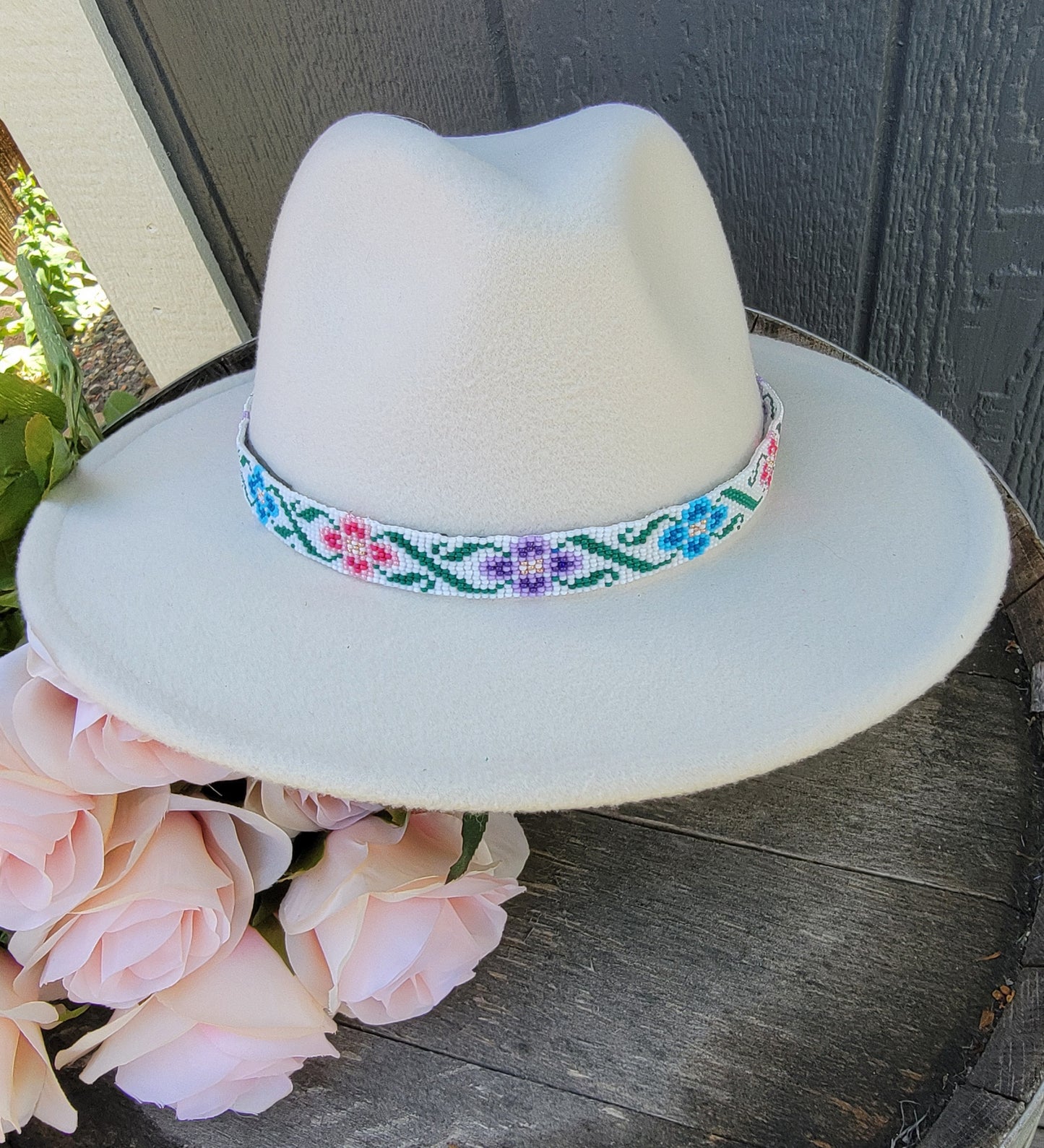 Hand Beaded Hat Band