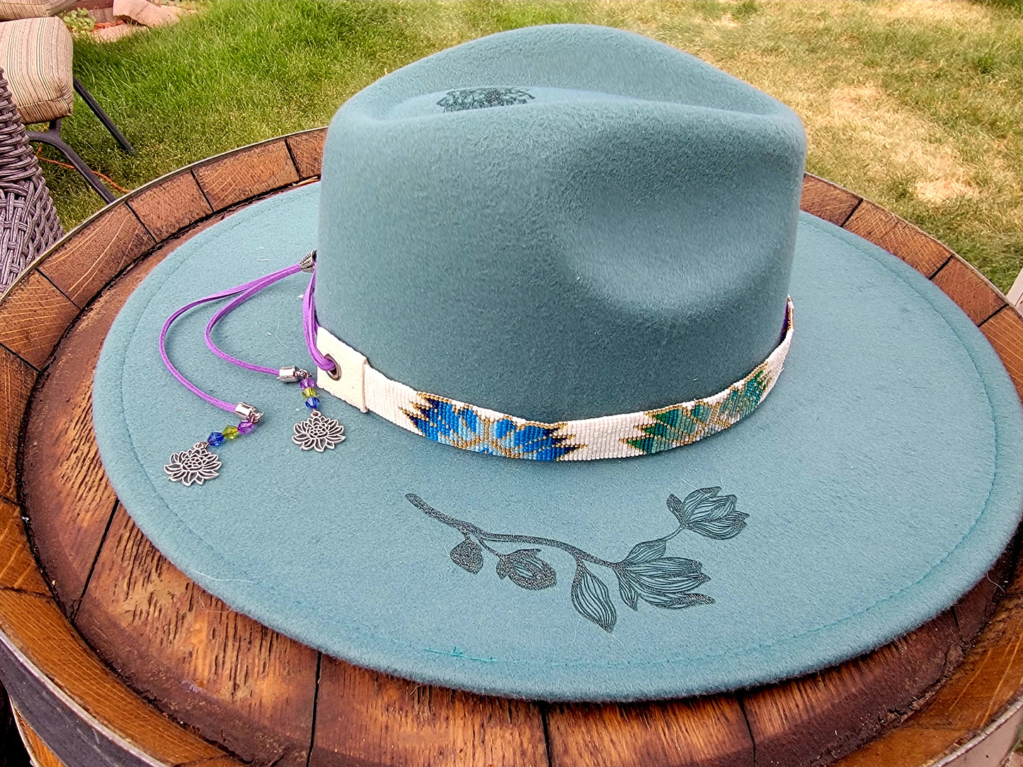 Lotus Hand Beaded Hat Band