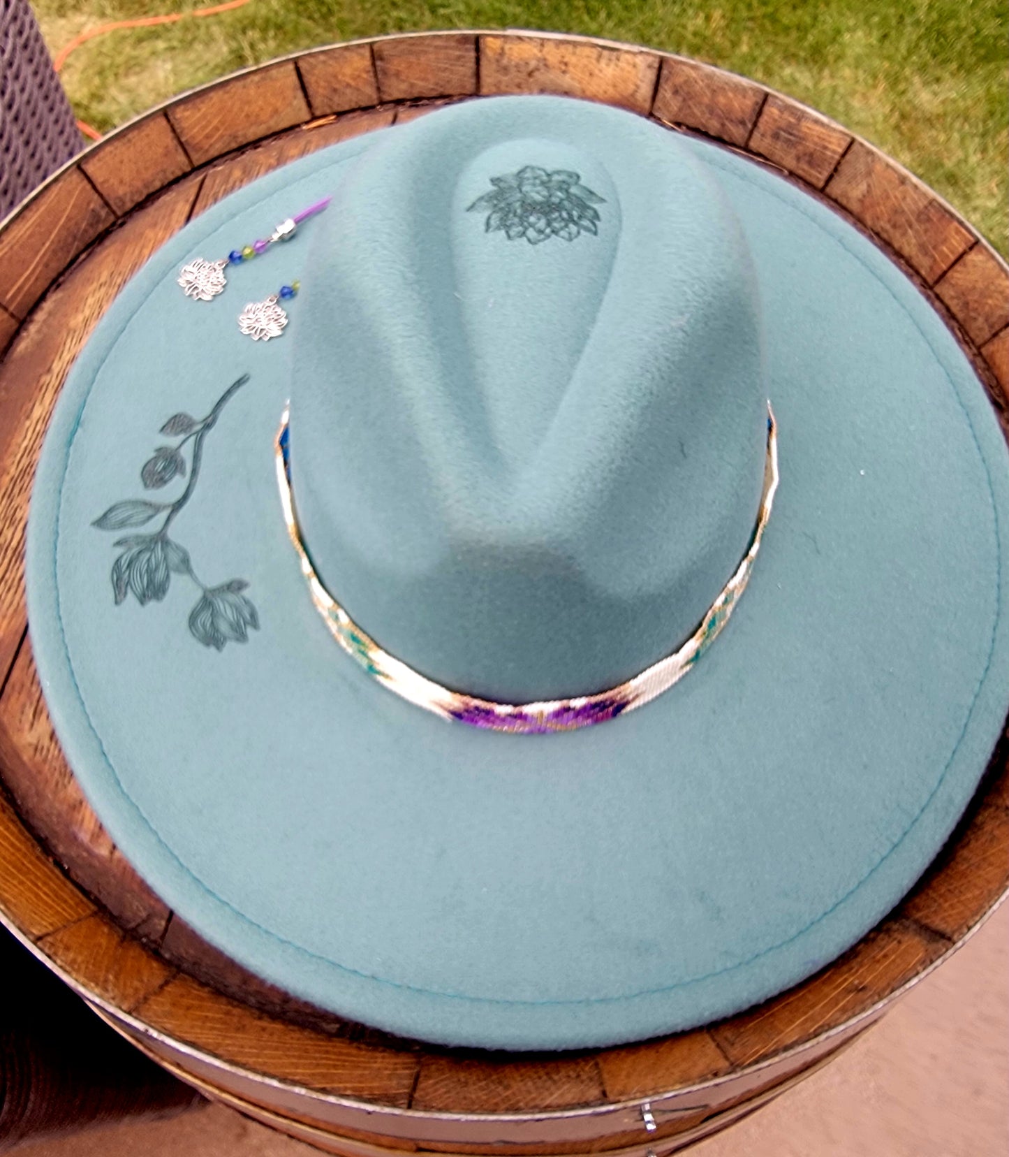 Lotus Hand Beaded Hat Band