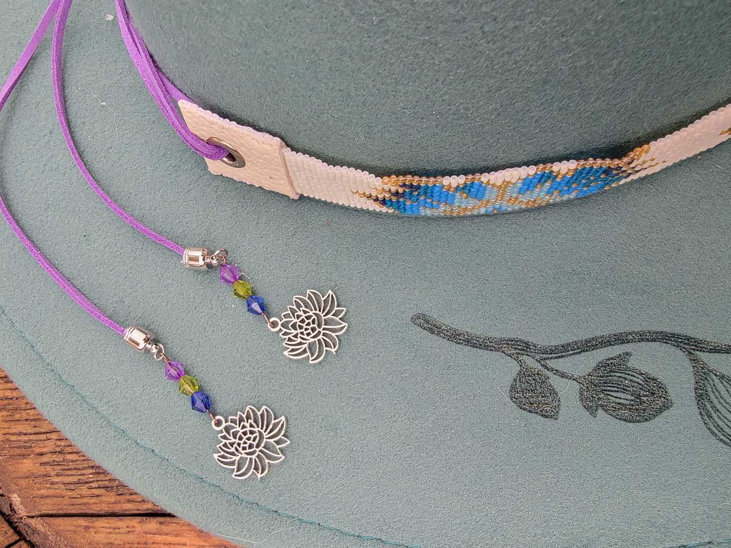 Lotus Hand Beaded Hat Band