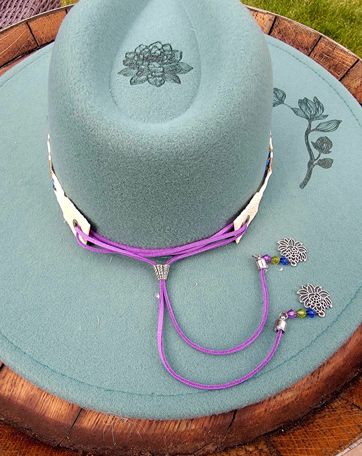 Lotus Hand Beaded Hat Band