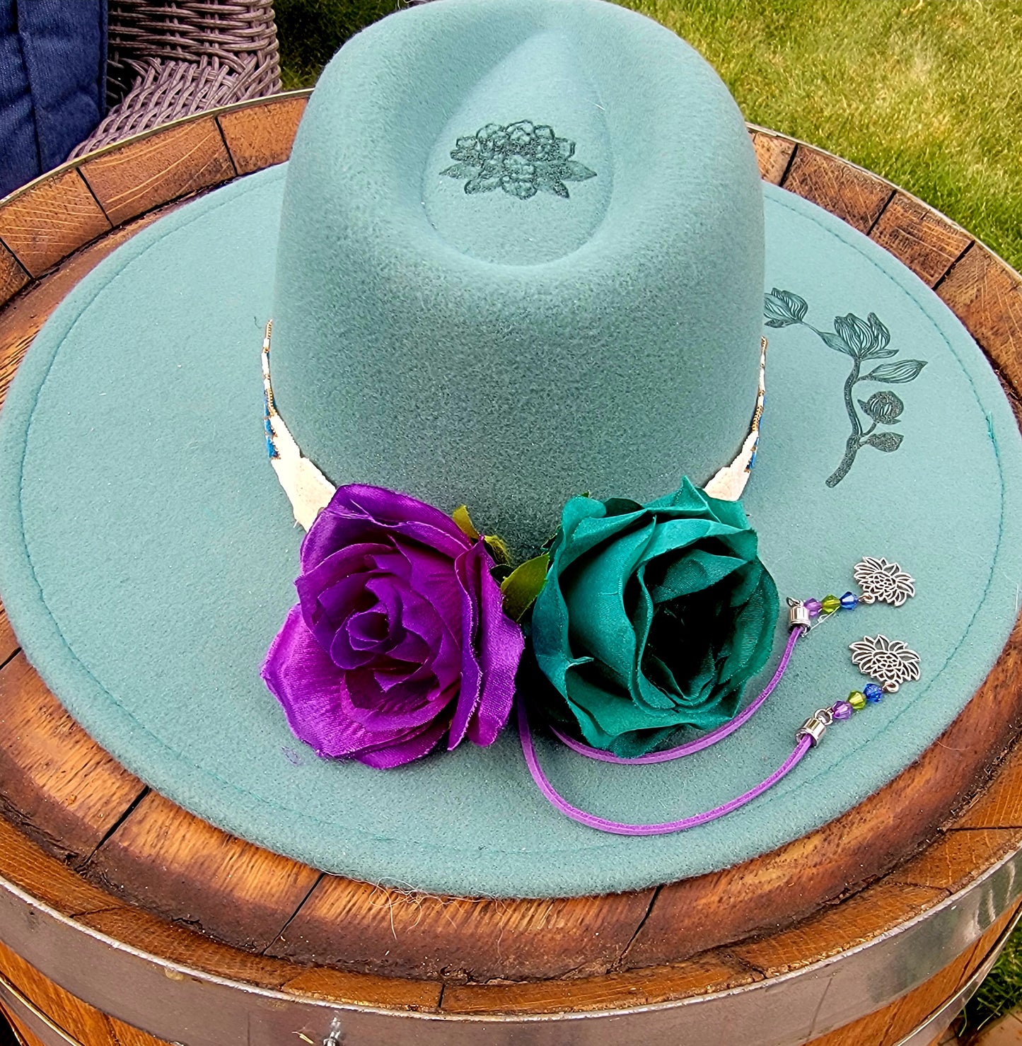 Lotus Hand Beaded Hat Band