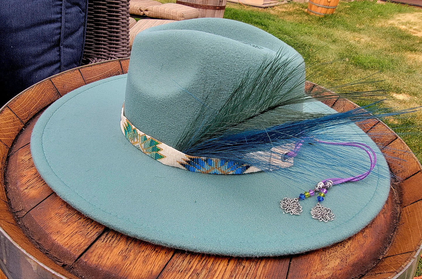 Lotus Hand Beaded Hat Band