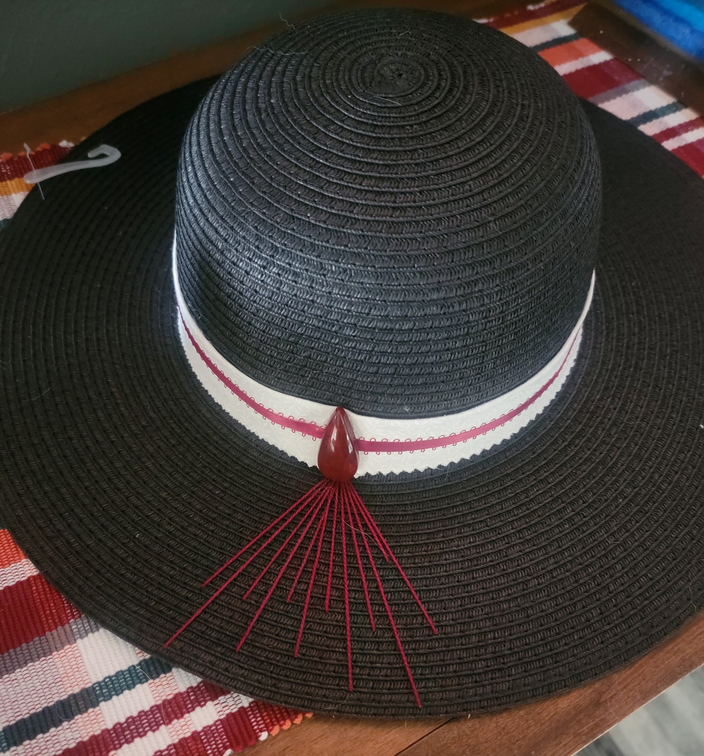 Embroidery and Gem Beach Hat