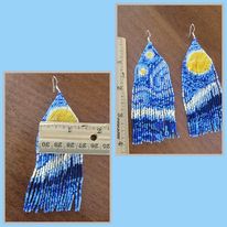 Van Gogh Starry Night Fringe Earrings