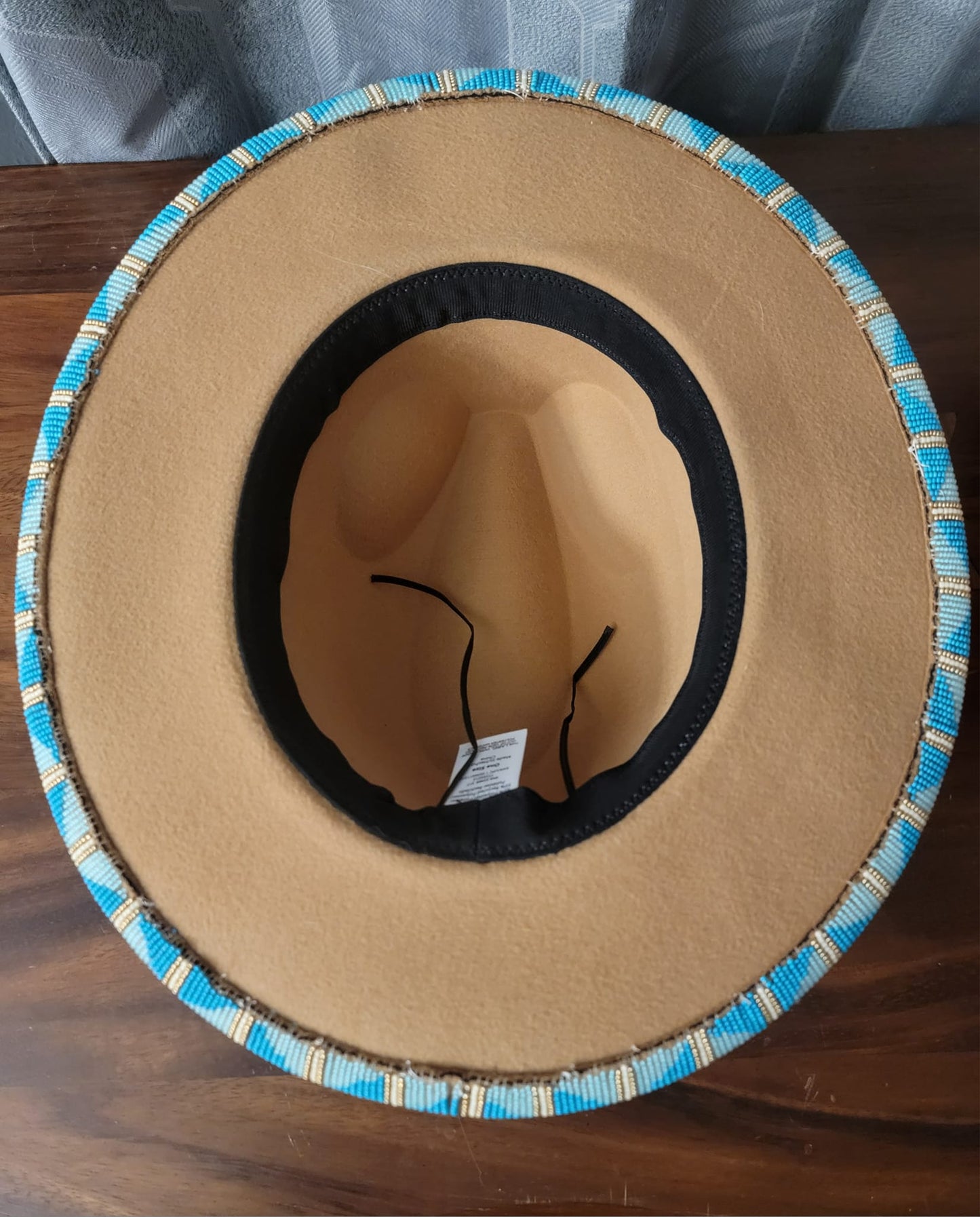 Beaded Brim Beige Fedora