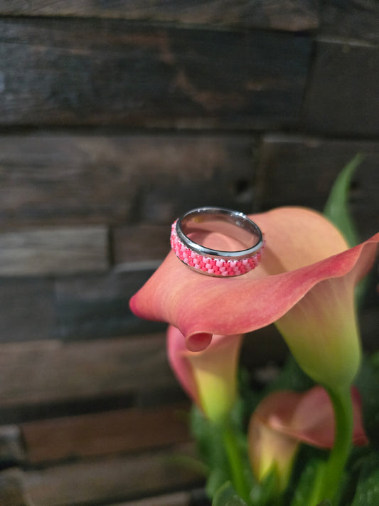 Silver and Beaded Ring