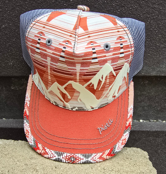 Summit Fringe Beaded Trucker Hat Brim