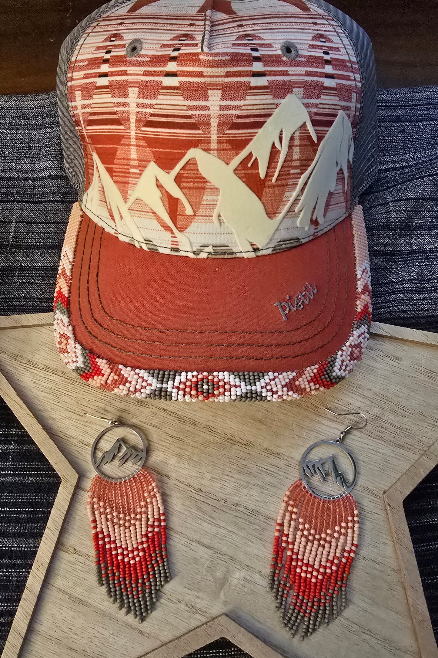 Summit Fringe Beaded Trucker Hat Brim