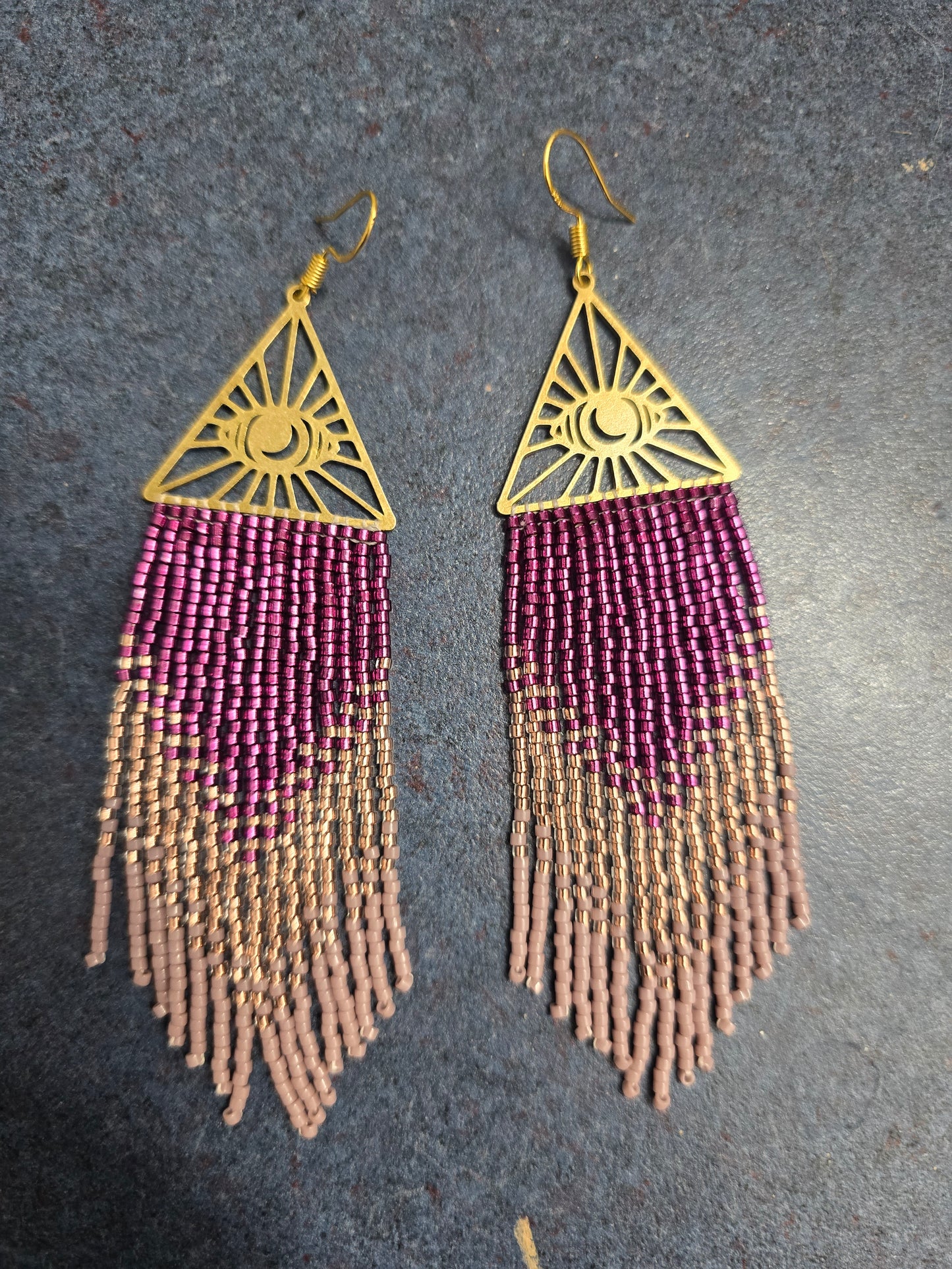 Celestial Sunburst Fringe Earrings