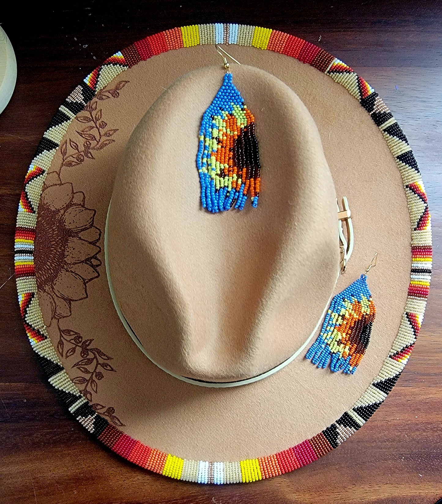 Sunflower Fedora with Beaded Brim