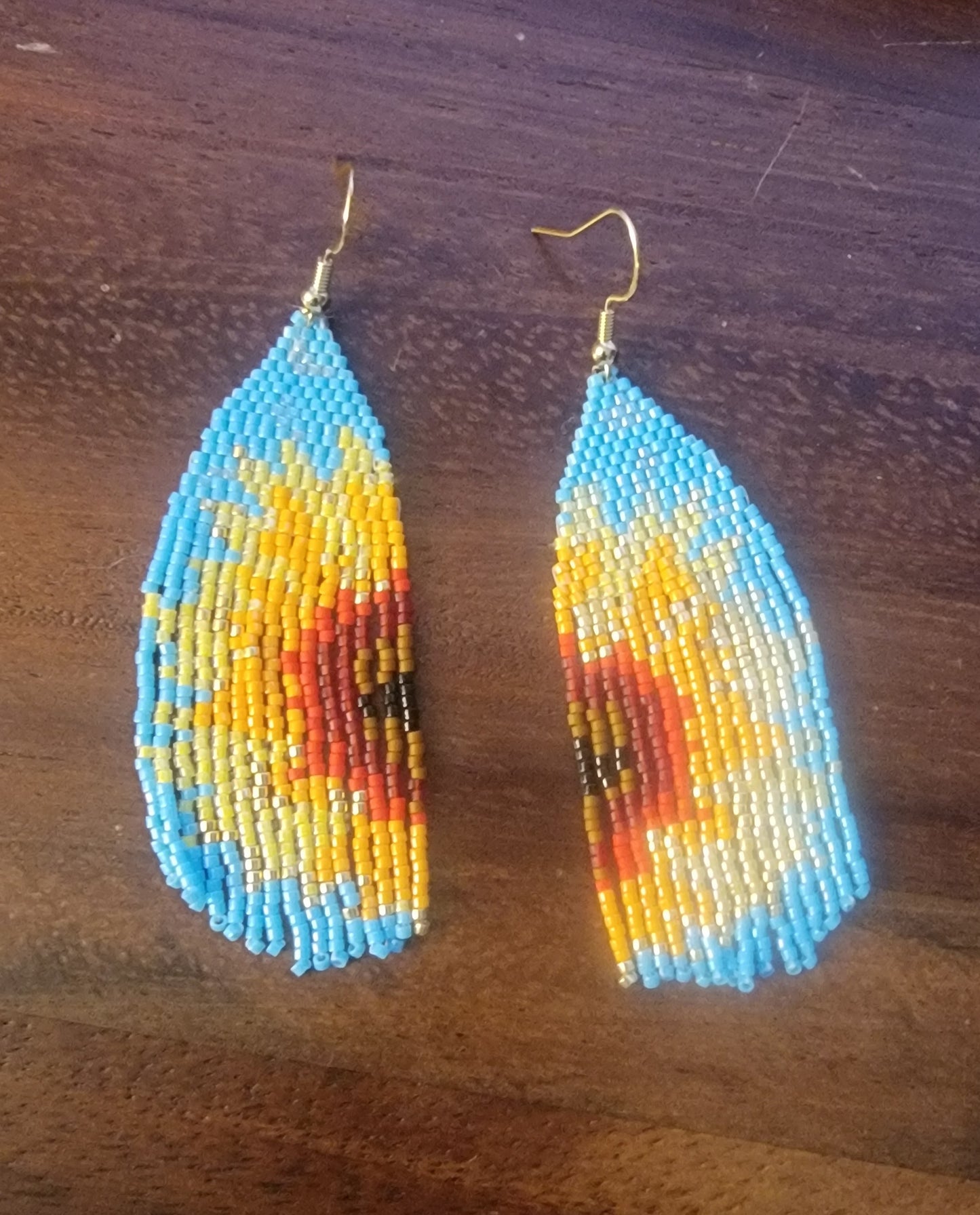 Beaded Sunflower Earrings