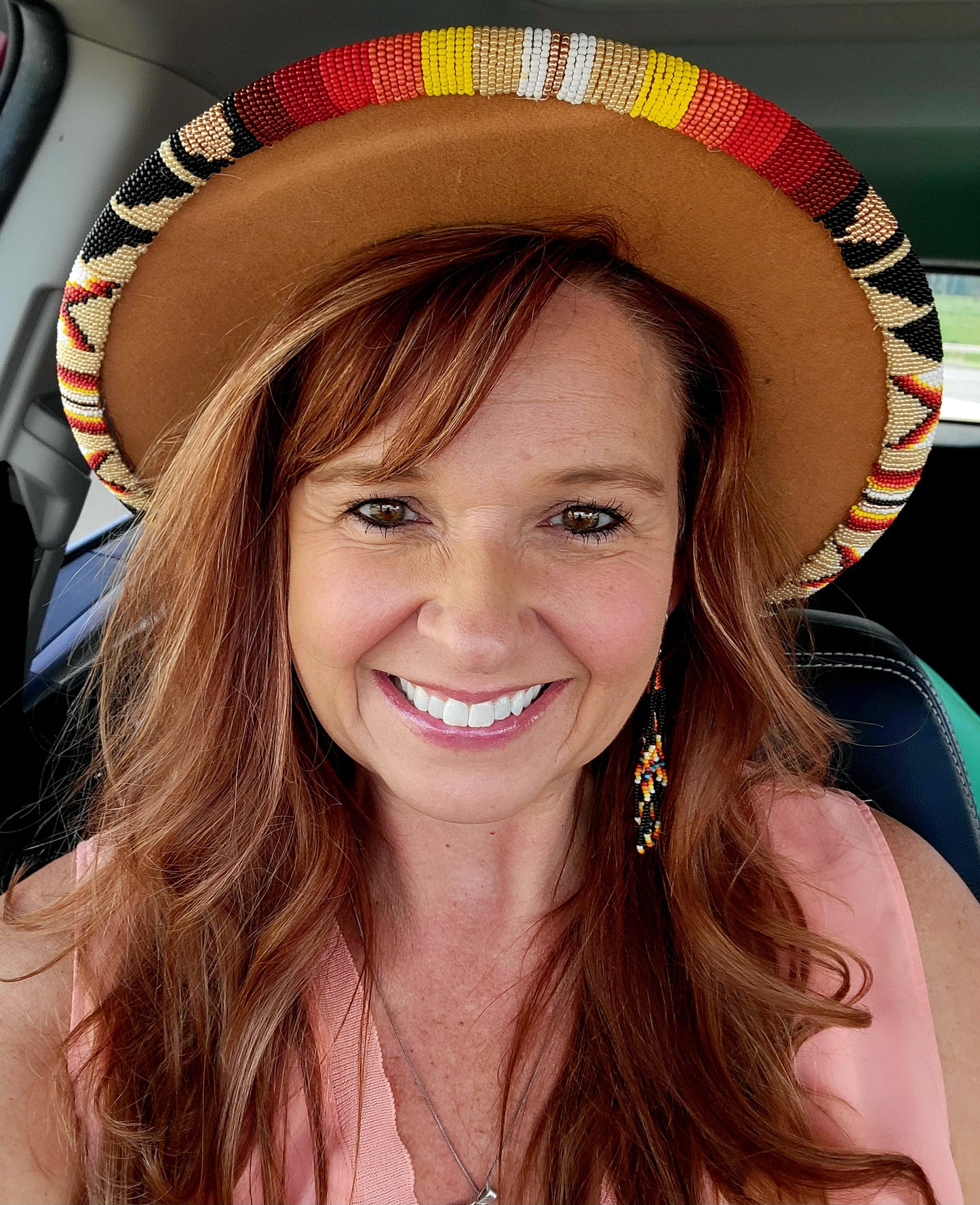 Sunflower Fedora with Beaded Brim