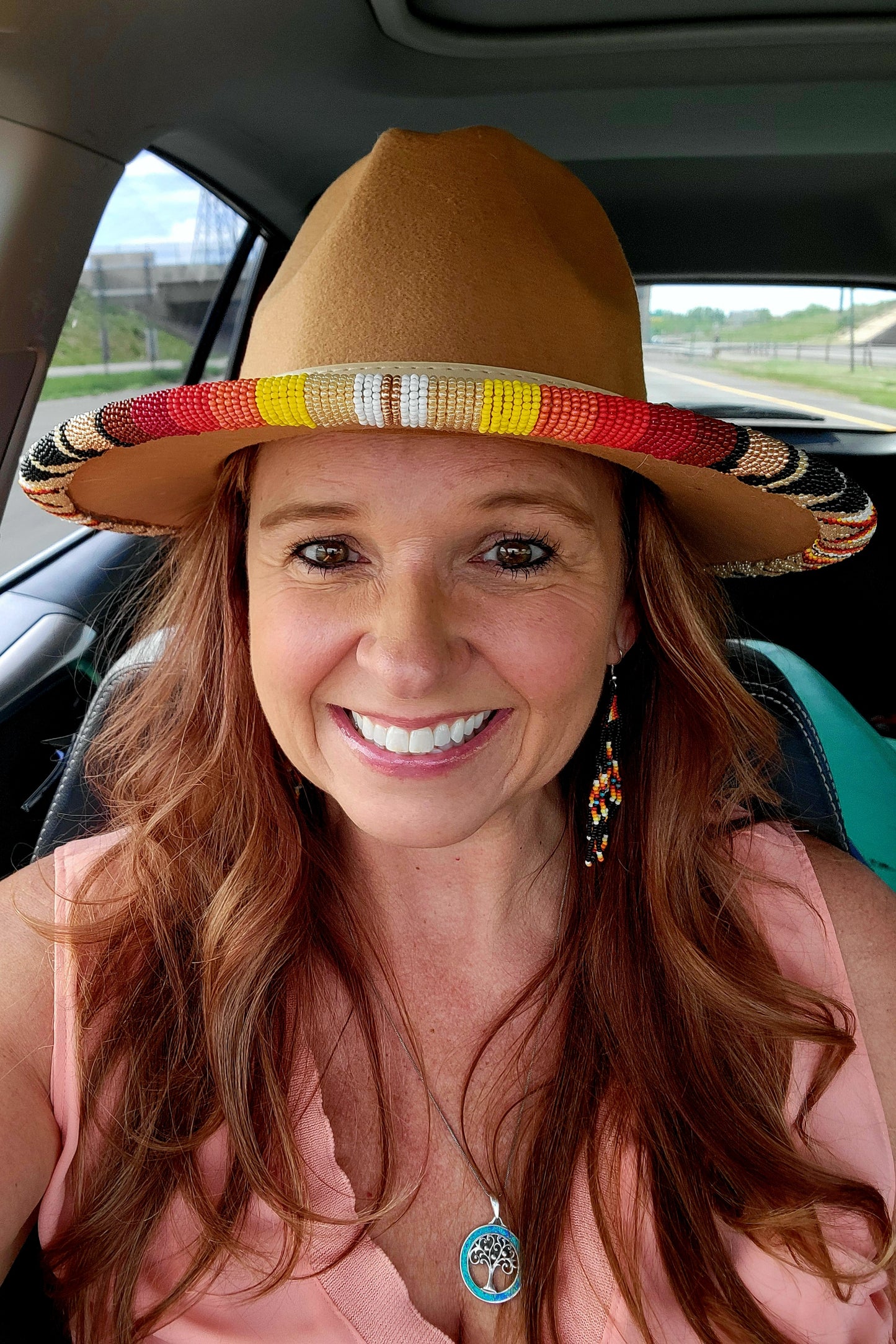 Sunflower Fedora with Beaded Brim